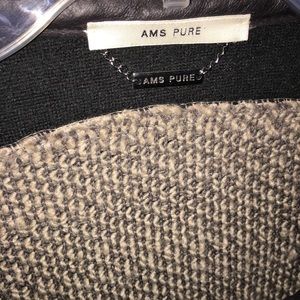AMS PURE wool leather blazer